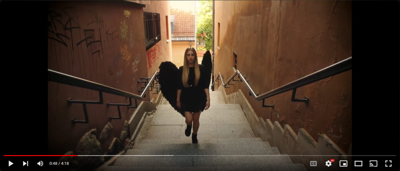 Prise d'écran d'un vidéo de musique de ma chaine YouTube